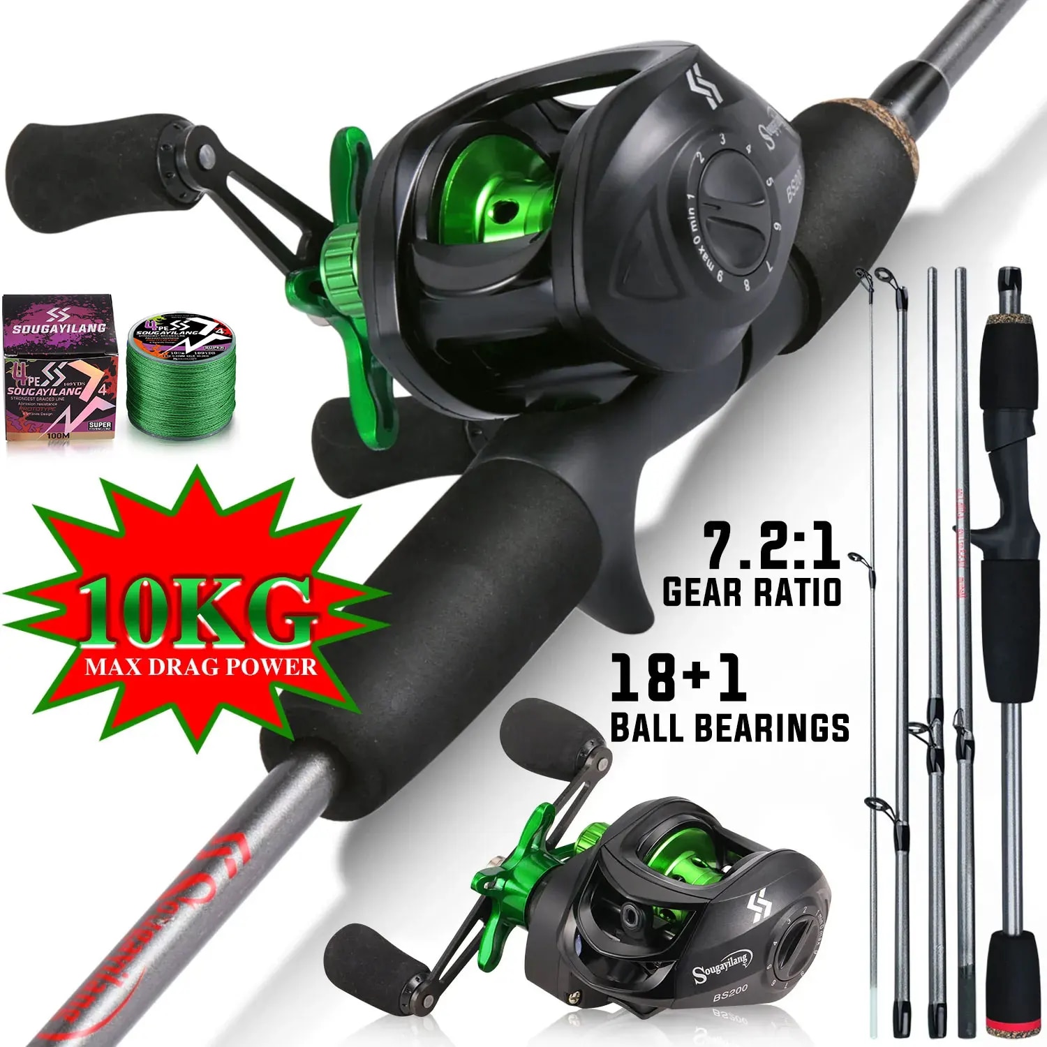 Sougayilang Fishing Rod Combo  - Conventional Reel review and price